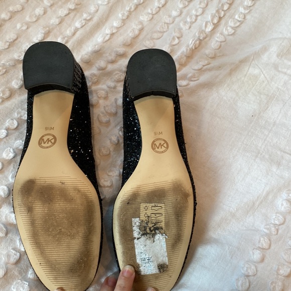 Michael Kors size 9.5 Black glitter embellished evening shoes. - Picture 3 of 4